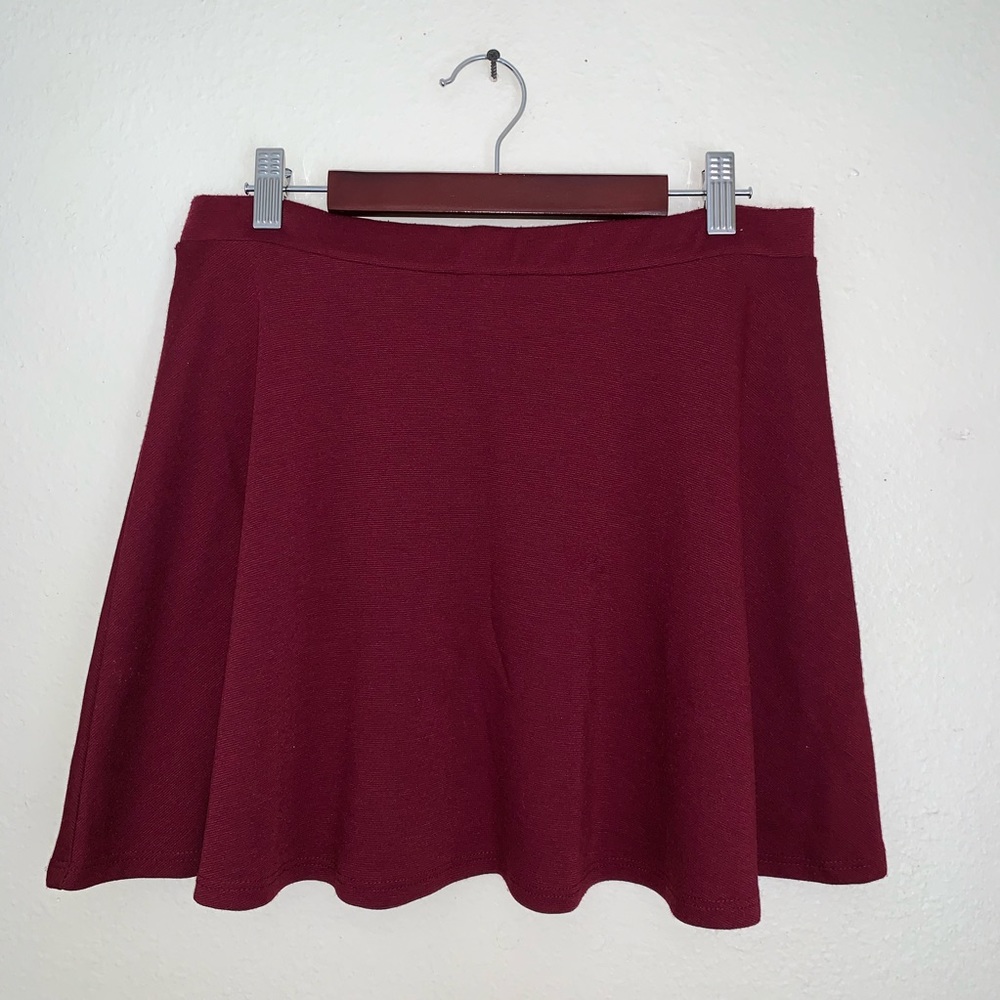 Burgundy skater skirt